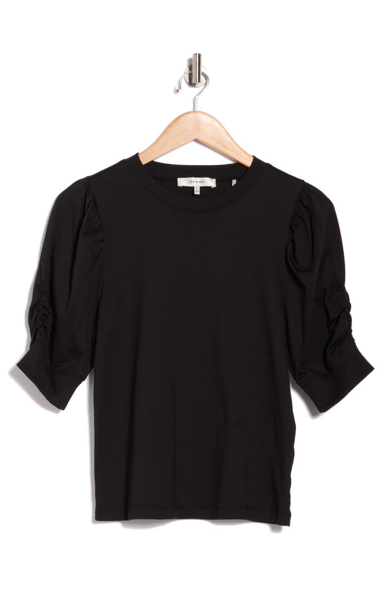 FRAME The Frankie Puff Sleeve T-Shirt, Alternate, color, Black