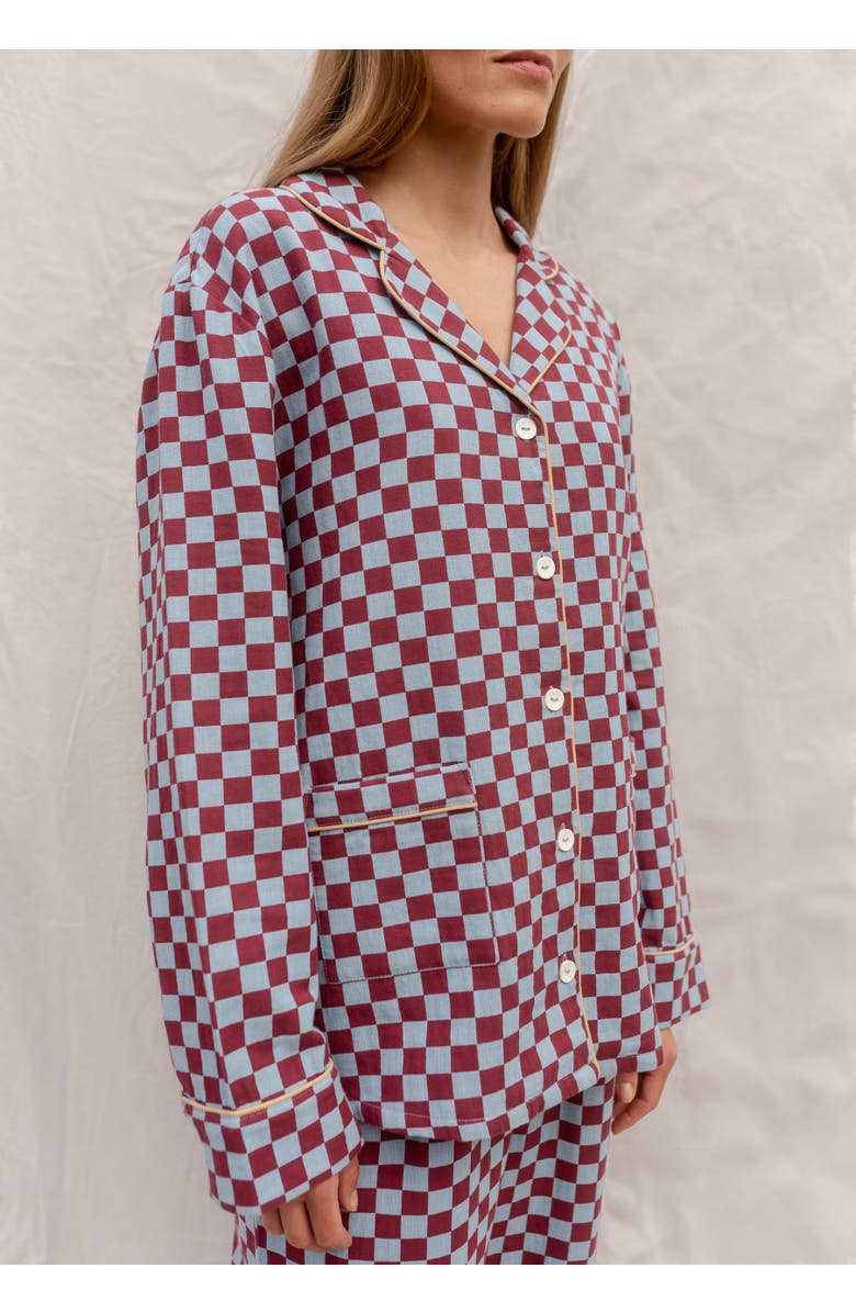 TBCo Cotton Long Sleeve Pajamas, Alternate, color, Blue Checkerboard
