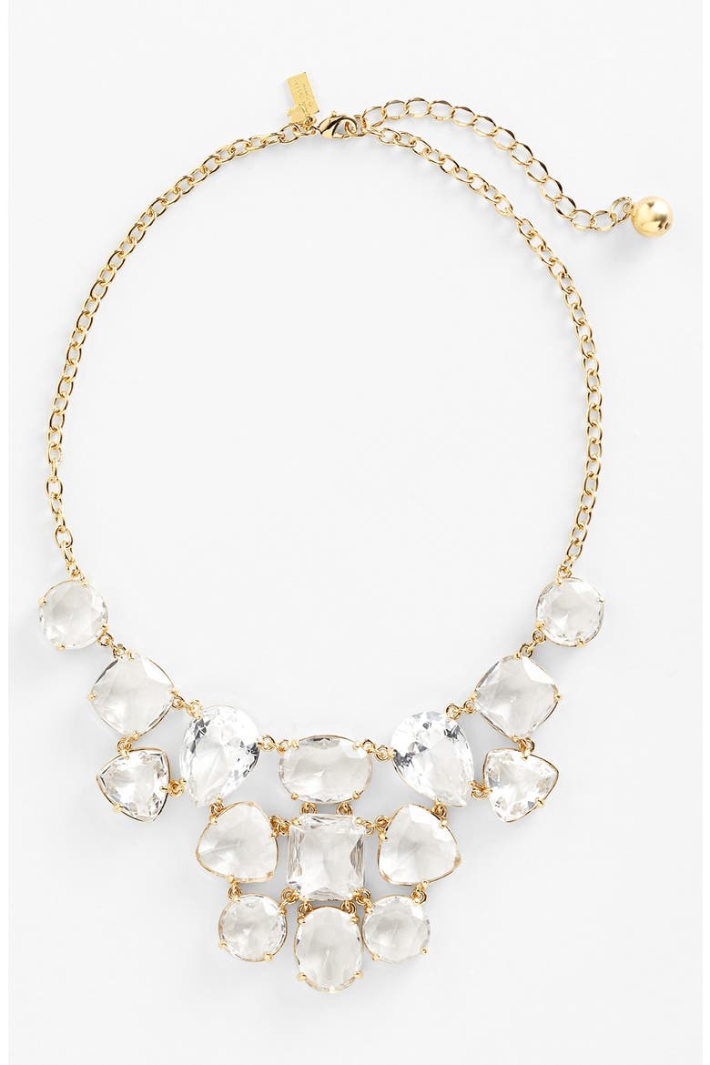 'vegas jewels' bib necklace, Main, color, CLEAR/ GOLD