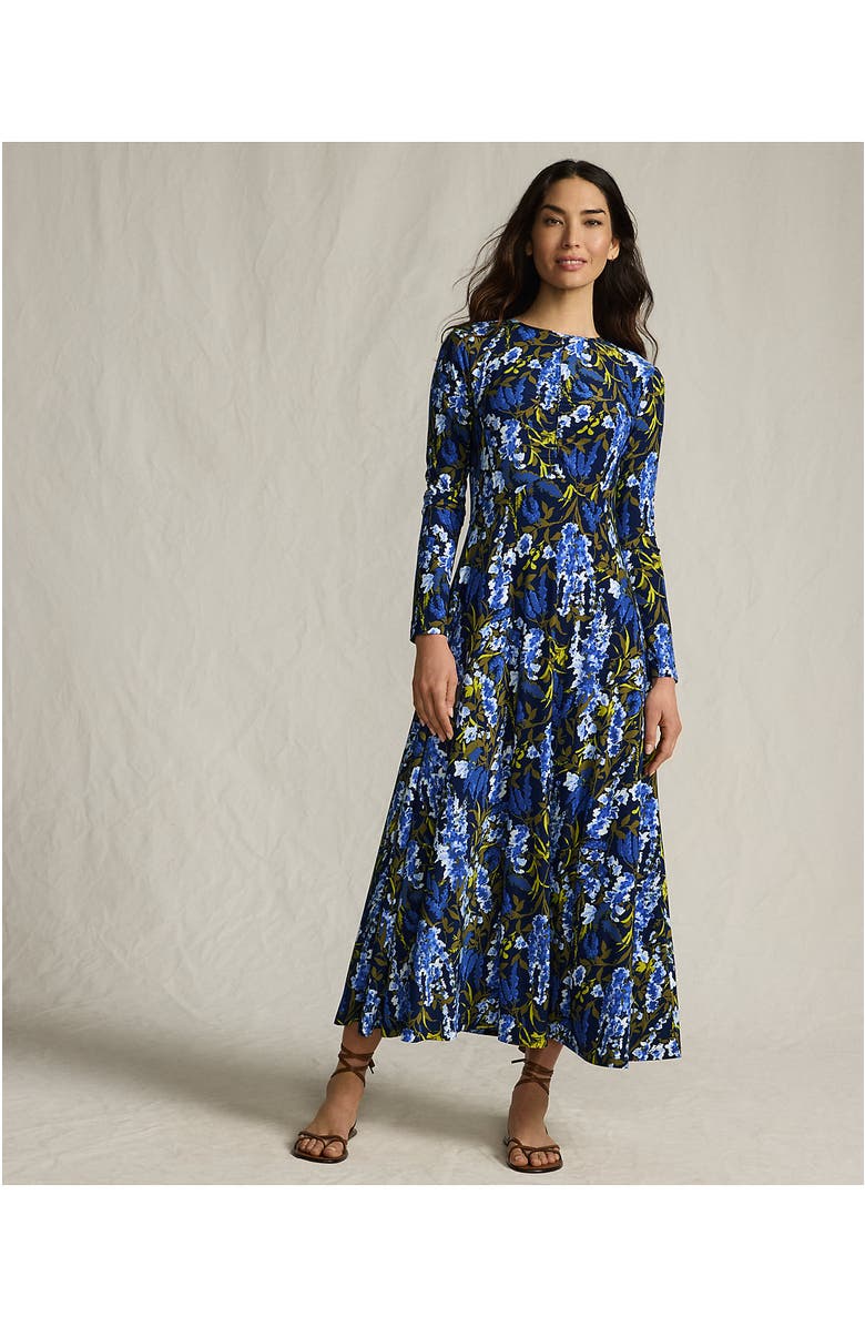 Lands' End Silky Knit Ruched Maxi Dress, Alternate, color, 