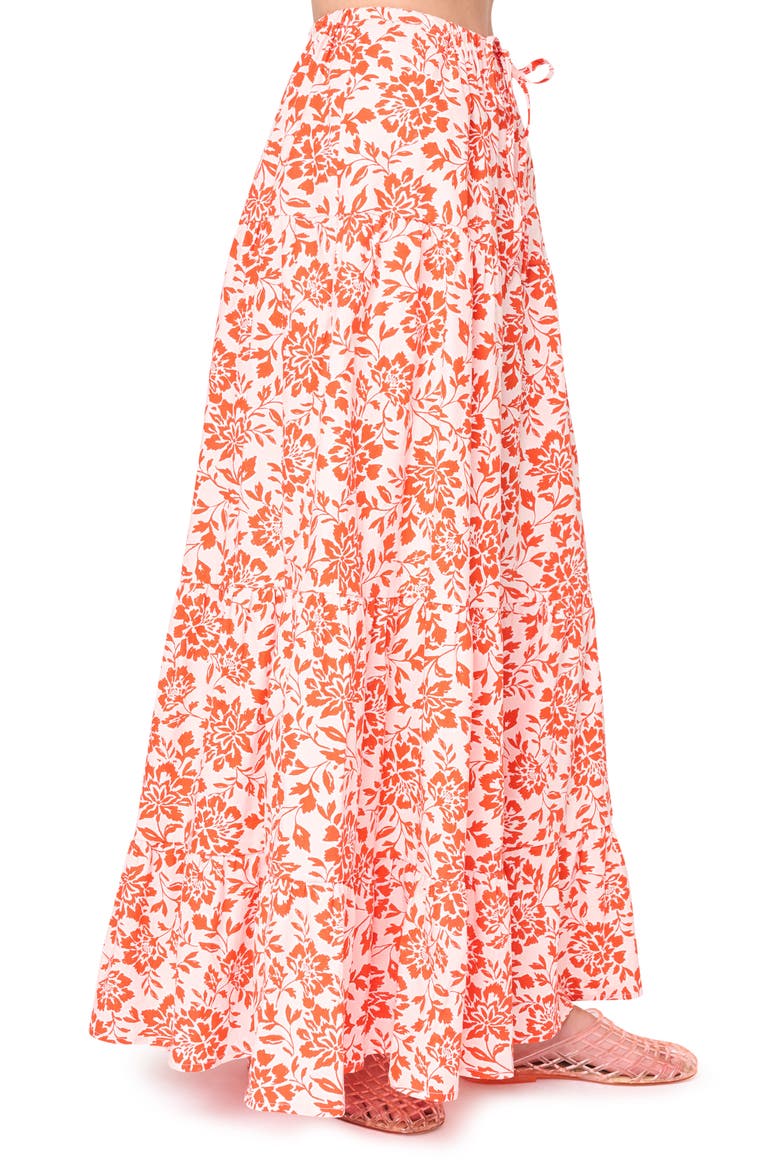 Floral Stretch Cotton Poplin Maxi Skirt, Alternate, color, BLOSSOM HAZE
