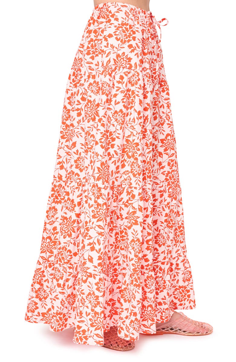 GIBSONLOOK Floral Stretch Cotton Poplin Maxi Skirt, Alternate, color, Blossom Haze