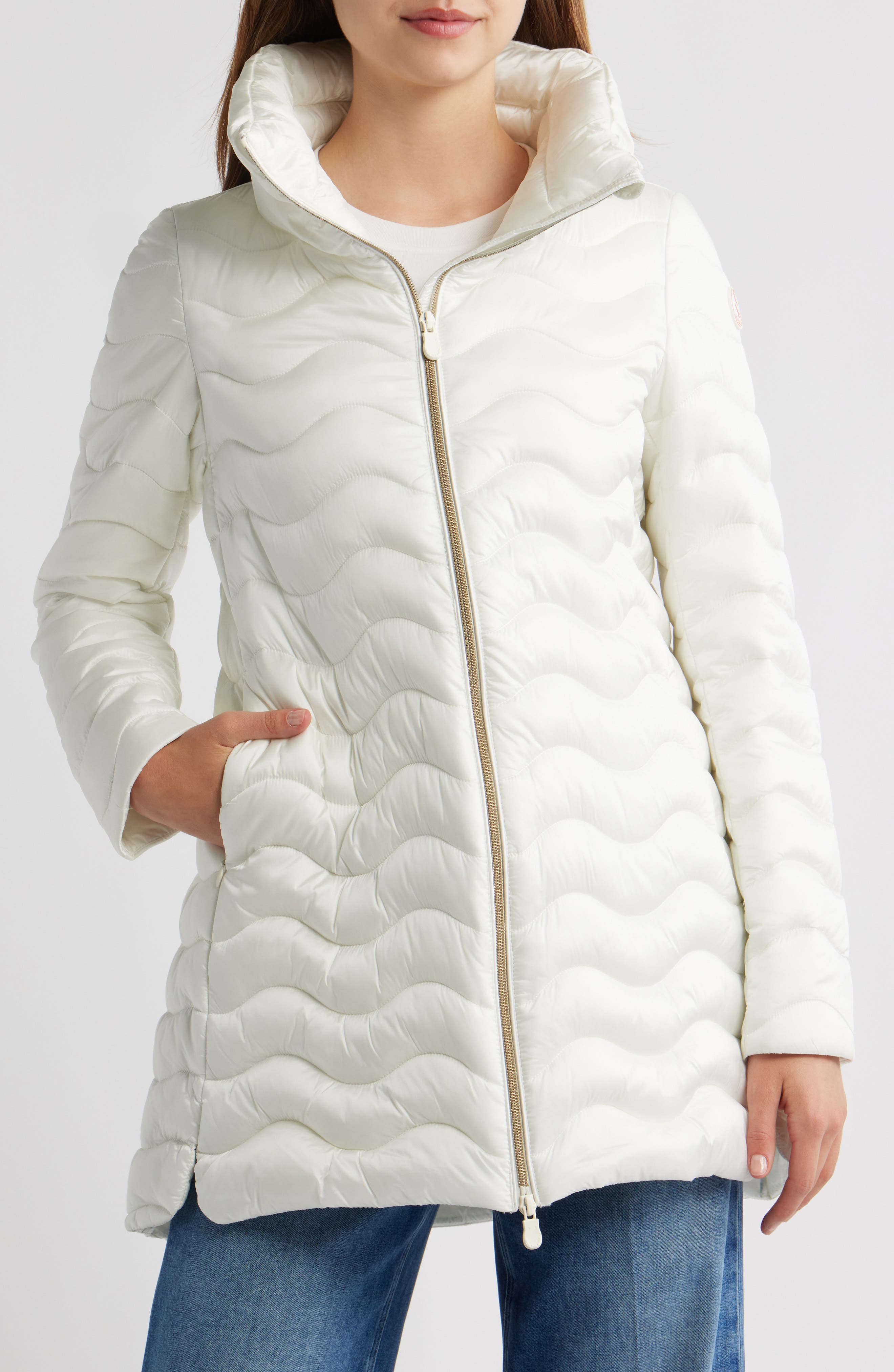 Save The Duck Livette Wavy Quilted Water Repellent Puffer Jacket