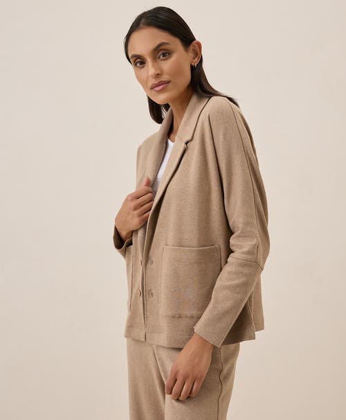 Pact Organic Cotton Airplane Relaxed Blazer In Sesame Heather