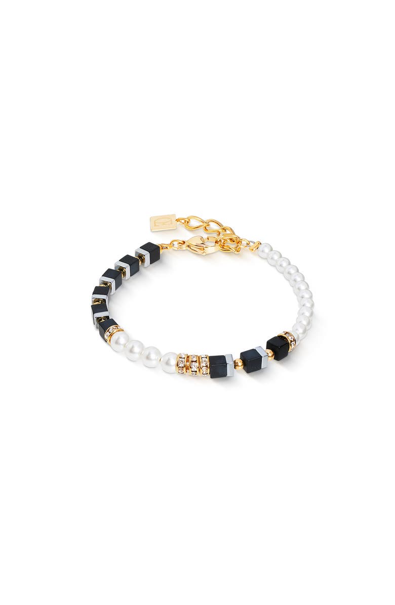 COEUR DE LION Precious Fusion Offset Bracelet, Main, color, Black - Pearl