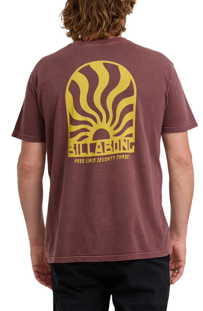 Billabong Sun Rays Cotton Graphic T-Shirt, Alternate, color, Plum