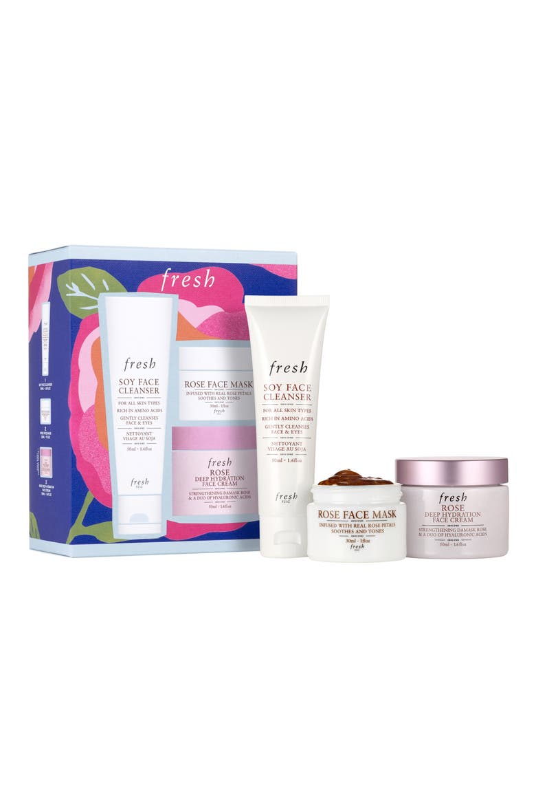 Full Size Rose & Hyaluronic Acid Deep Hydration Face Moisturizer Set USD $86 Value/CAD $113 Value, Main, color, NO COLOR