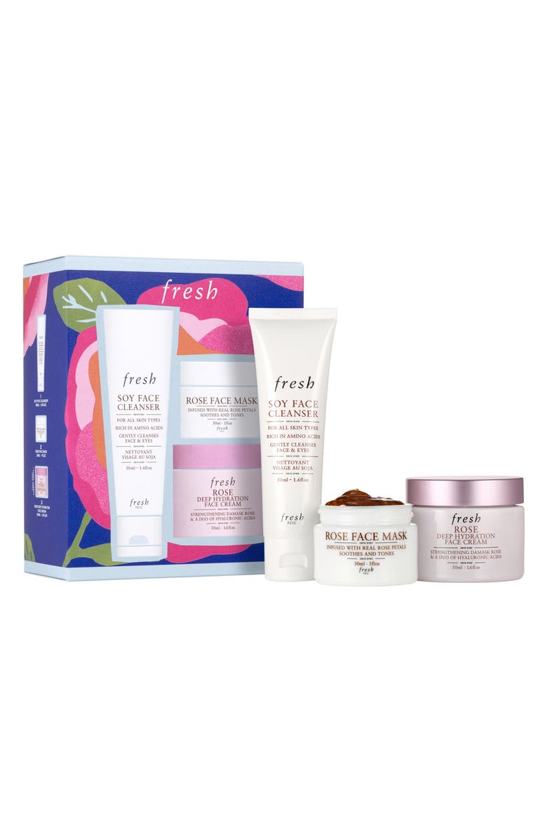 Fresh<sup>®</sup> Full Size Rose & Hyaluronic Acid Deep Hydration Face Moisturizer Set USD $86 Value/CAD $113 Value, Main, color, 