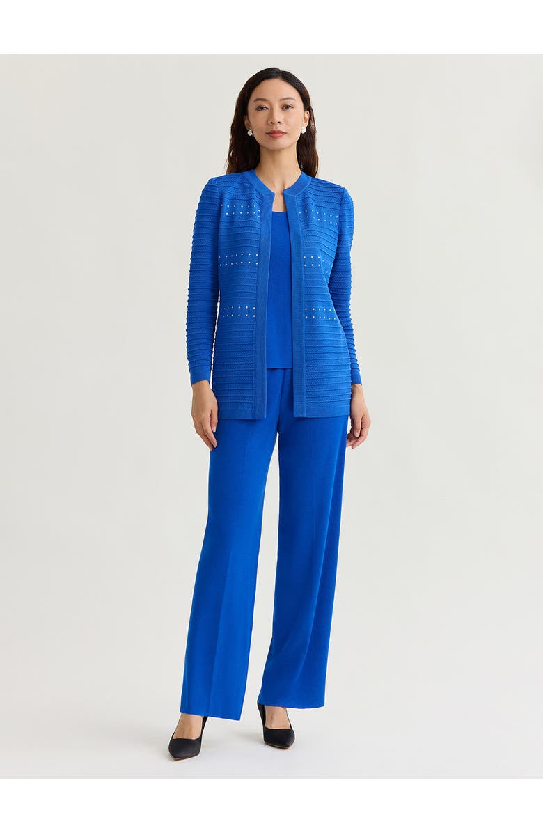 Misook Ottoman Stitch Knit Jacket, Alternate, color, Aegean Blue