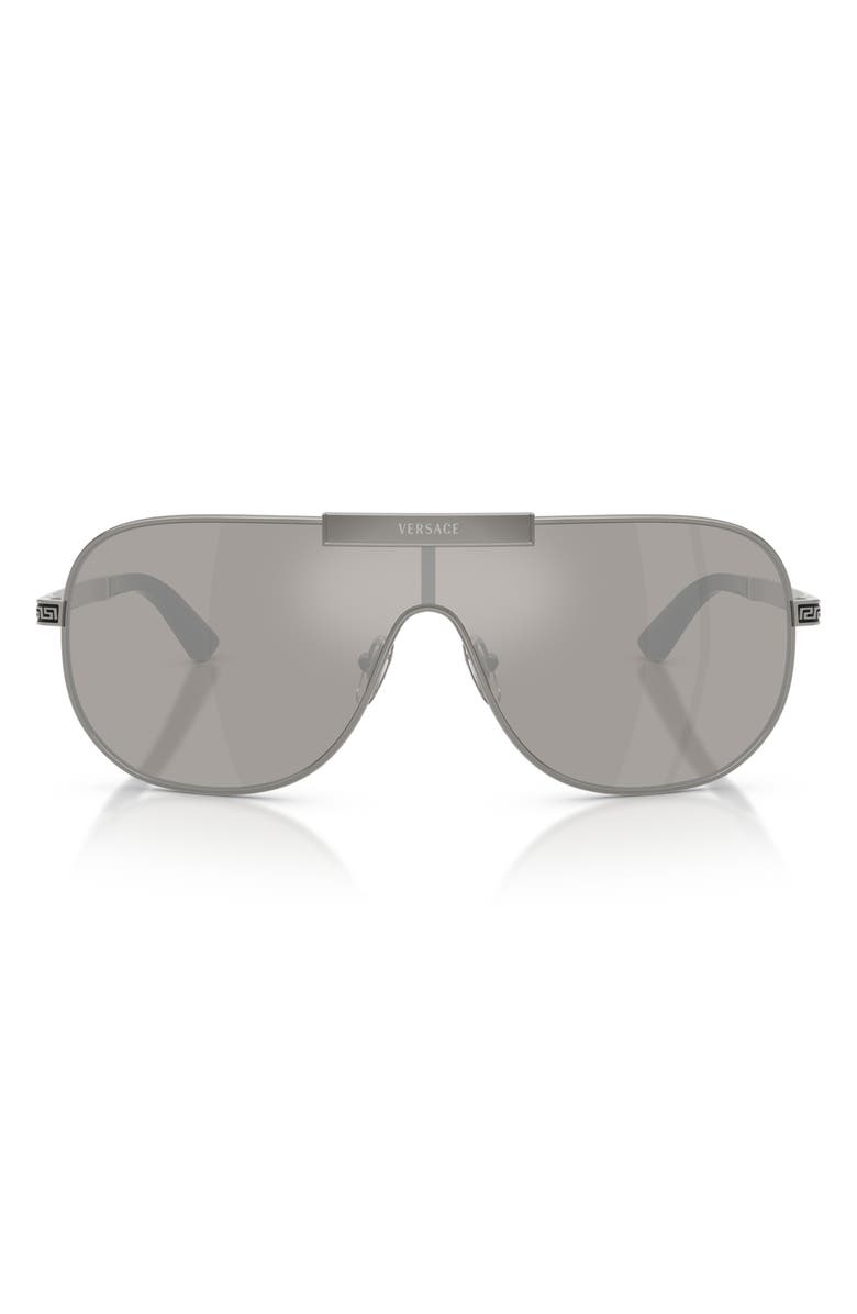 Versace 140mm Irregular Sunglasses, Main, color, Gunmetal / Grey Mirror Silver