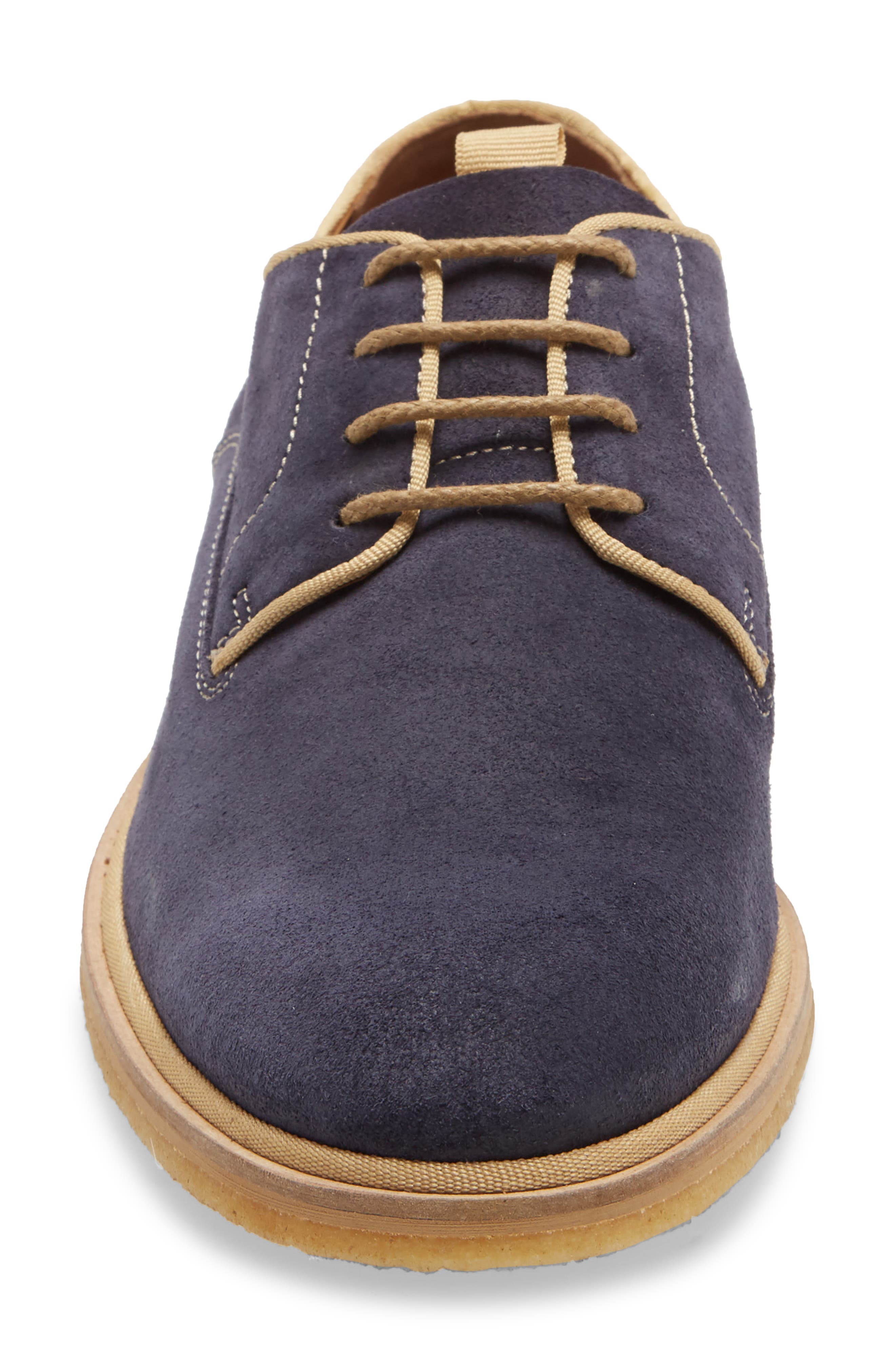J&M 1850 Wagner Plain Toe Derby, Alternate, color, NAVY SUEDE