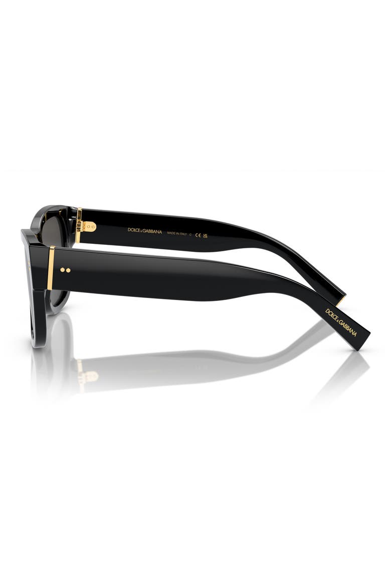 52mm Tinted Square Sunglasses, Alternate, color, BLACK