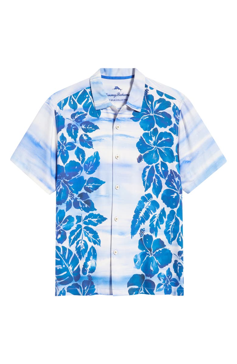 Tommy Bahama Sapphire Shores Floral Silk Camp Shirt, Alternate, color, Dockside Blue