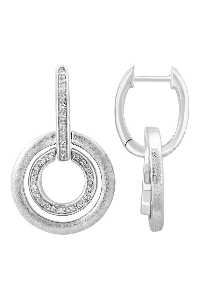 Sterling Silver Diamond Drop Earrings - 0.16ct, Alternate, color, SILVER