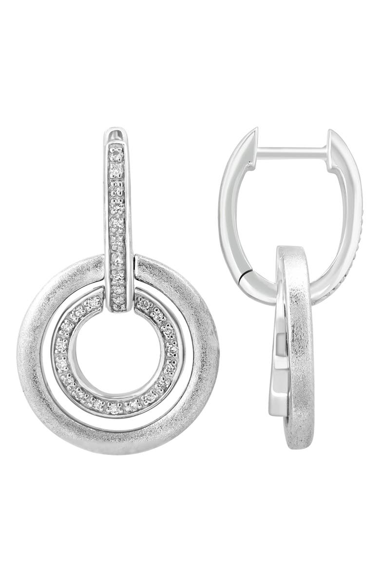 EFFY Sterling Silver Diamond Drop Earrings - 0.16ct, Alternate, color, Silver