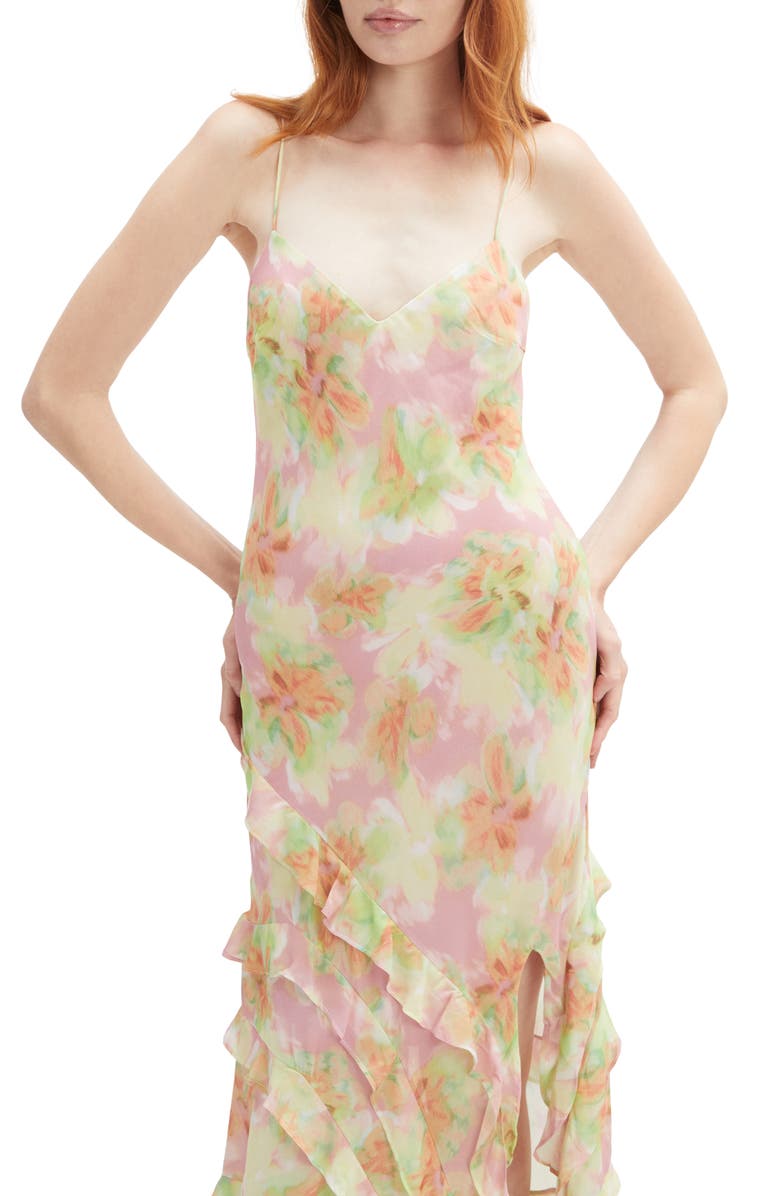 Bardot Cantara Ruffle Trim Maxi Dress, Alternate, color, Pink Floral