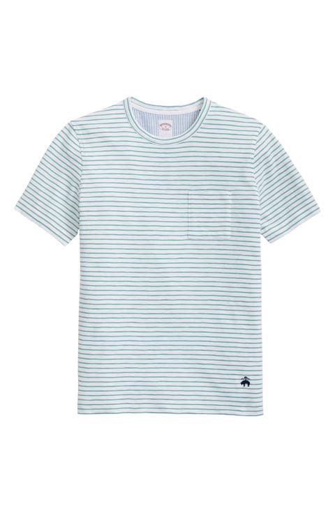 Slub Stripe Cotton T-Shirt