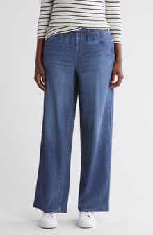 ECRU Mirage Denim Printed French Terry Wide Leg Pants