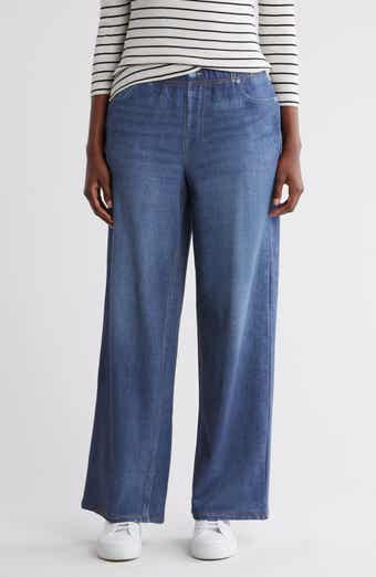 ECRU Mirage Denim Printed French Terry Wide Leg Pants