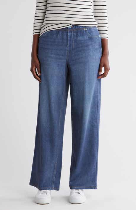 ECRU Mirage Denim Printed French Terry Wide Leg Pants