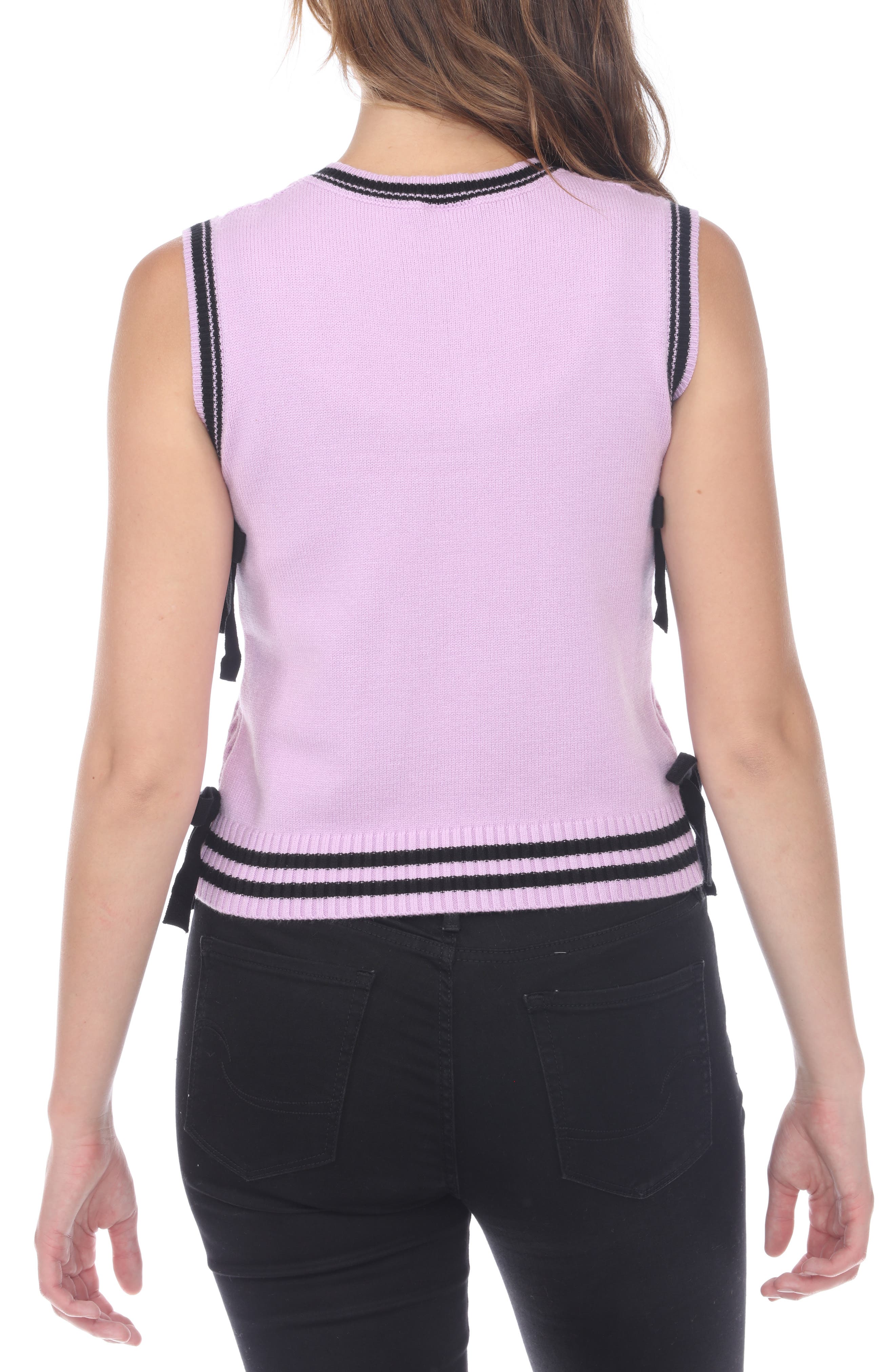 Cable Stitch Side Tie Sweater Vest - image 4