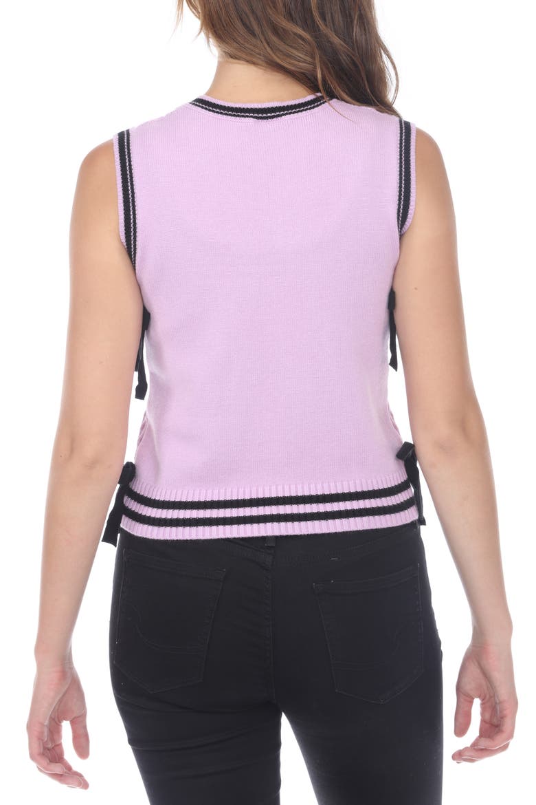 Cable Stitch Side Tie Sweater Vest, Alternate, color, LAVENDER