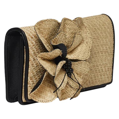 Raffia Flower Shoulder Bag