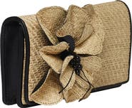 Anne Fontaine Raffia Flower Shoulder Bag