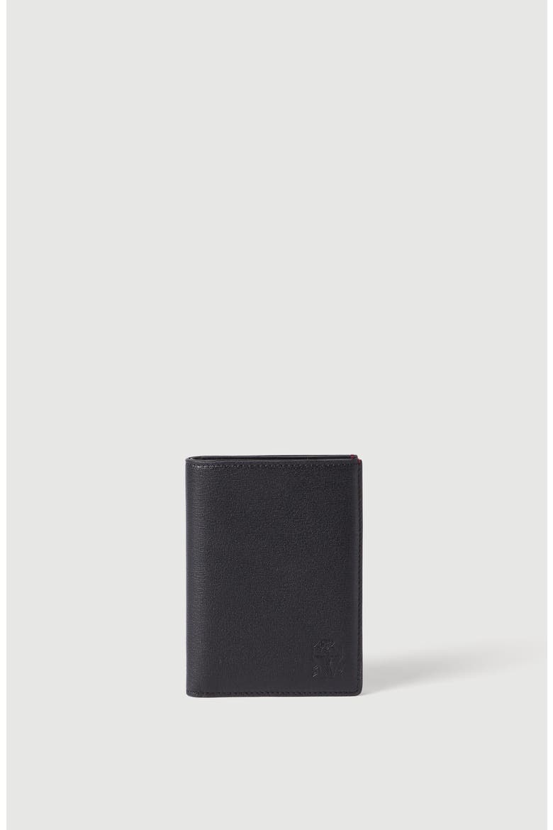 Brushed leather passport holder, Main, color, Black