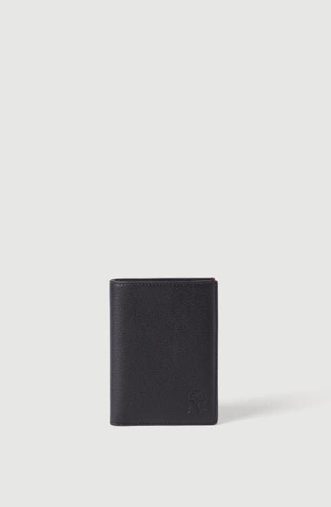 Brushed leather passport holder