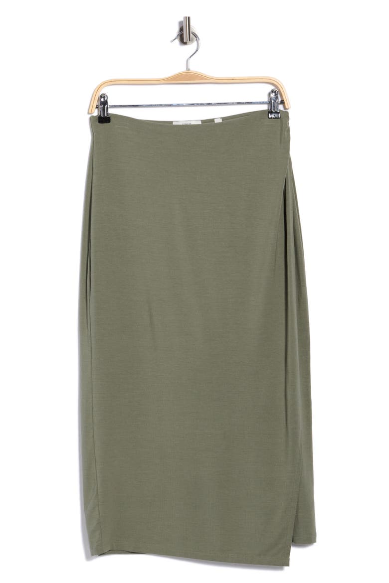 Draped Midi Skirt, Alternate, color, SEA FERN
