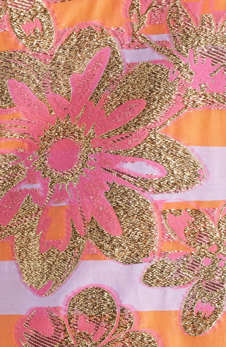 Lilly Pulitzer<sup>®</sup> Ashlynn Metallic Cotton Blend Cocktail Dress, Alternate, color, Papaya