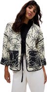 Raffya Felicity Palm Print Reversible Jacket