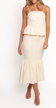 Petal & Pup Xami Jacquard Peplum Camisole & Midi Skirt Set