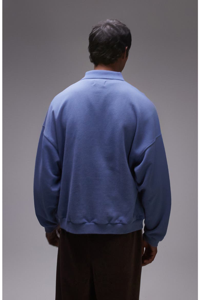 Oversize Polo Sweatshirt, Alternate, color, MEDIUM BLUE
