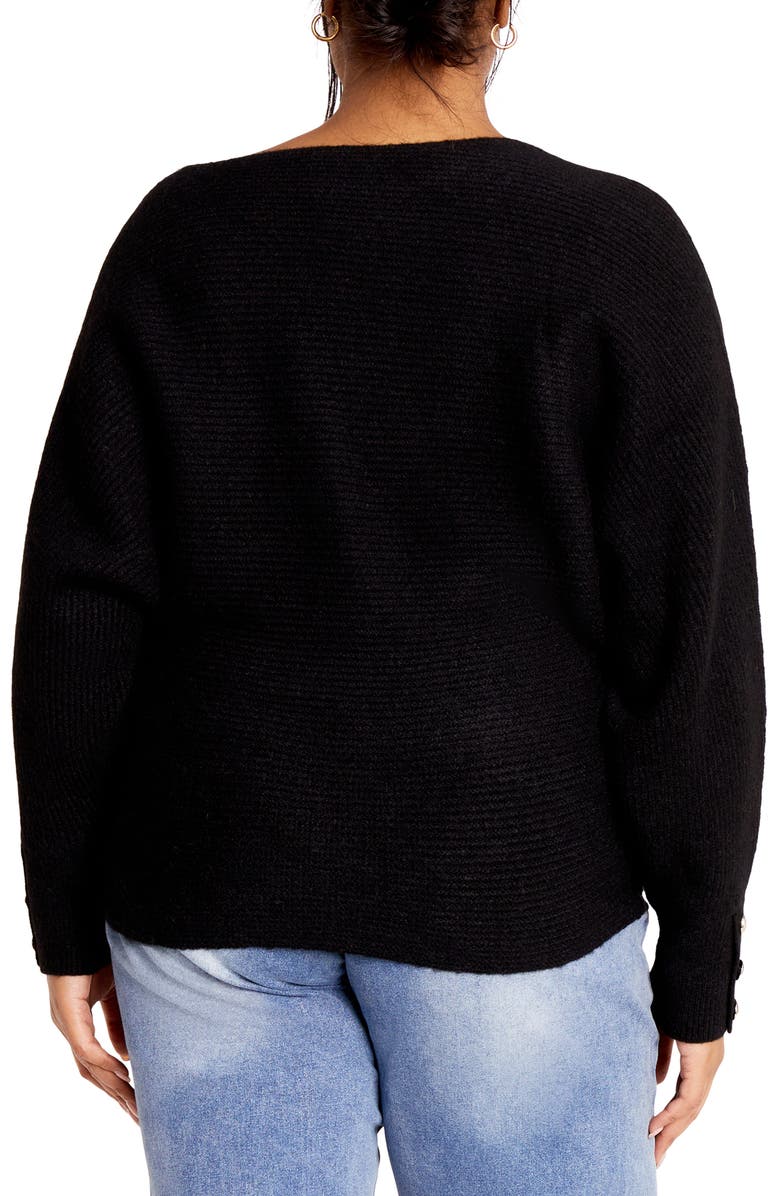 City Chic Eleni Slouchy One-Shoulder Sweater, Alternate, color, 