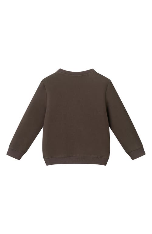 Andy & Evan Kids' Truck Appliqué Cotton Blend Sweatshirt In Brown