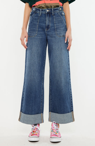 KanCan Haylee Ultra High Rise Wide Leg 90s Trousers Jeans