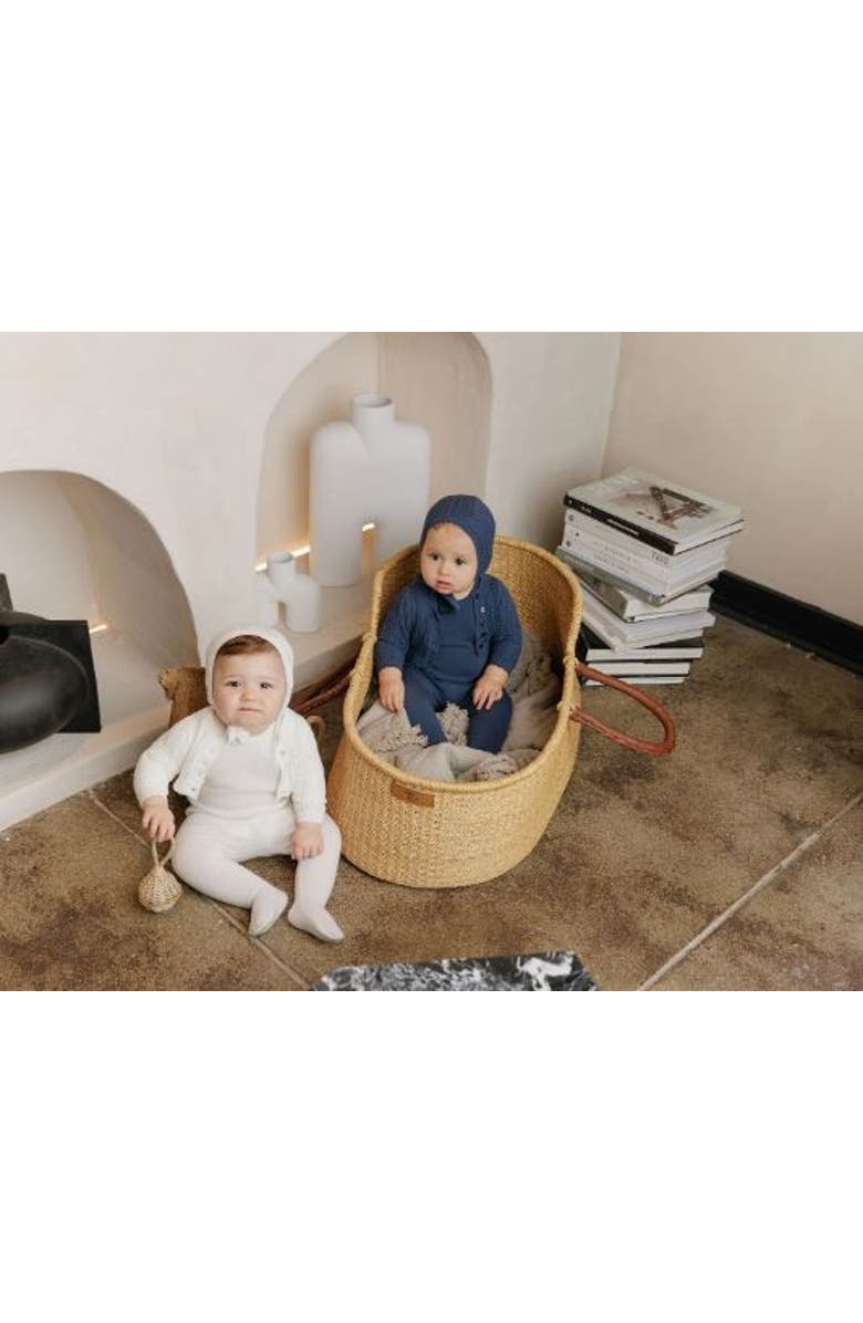 Ely's & Co. Looms Cable Pointelle Flat Collection - Footie, Alternate, color, Blue