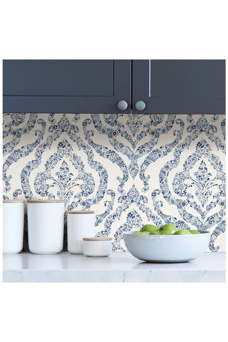Blue Guildford Peel & Stick Wallpaper, Alternate, color, BLUE