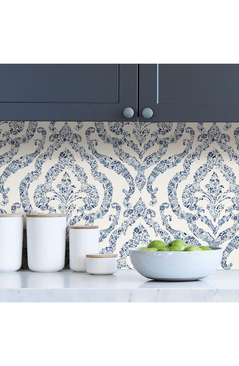 Wallpops Blue Guildford Peel & Stick Wallpaper, Alternate, color, Blue
