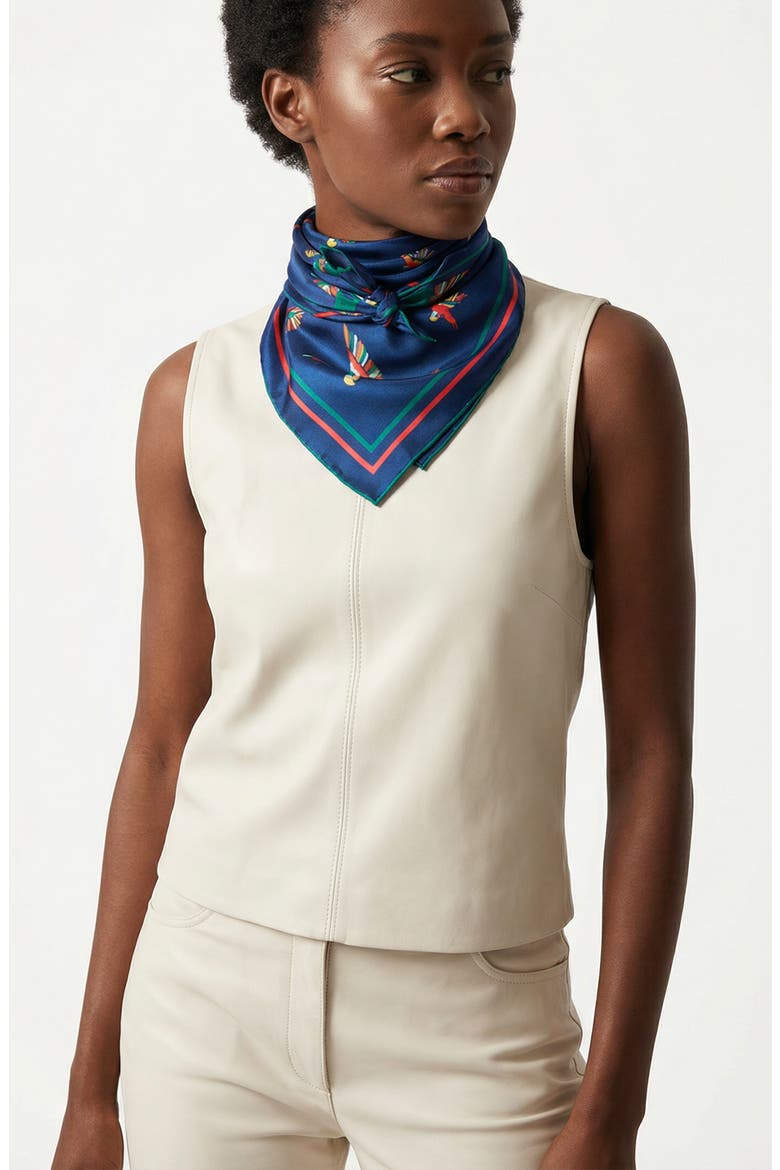 Sky Parade Double Sided Silk Scarf, Alternate, color, blue
