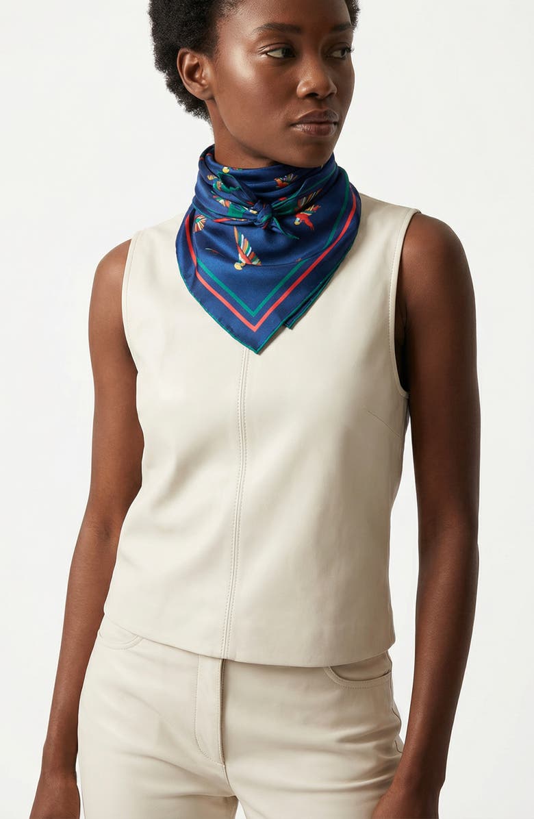 Jessie Zhao New York Sky Parade Double Sided Silk Scarf, Alternate, color, Blue