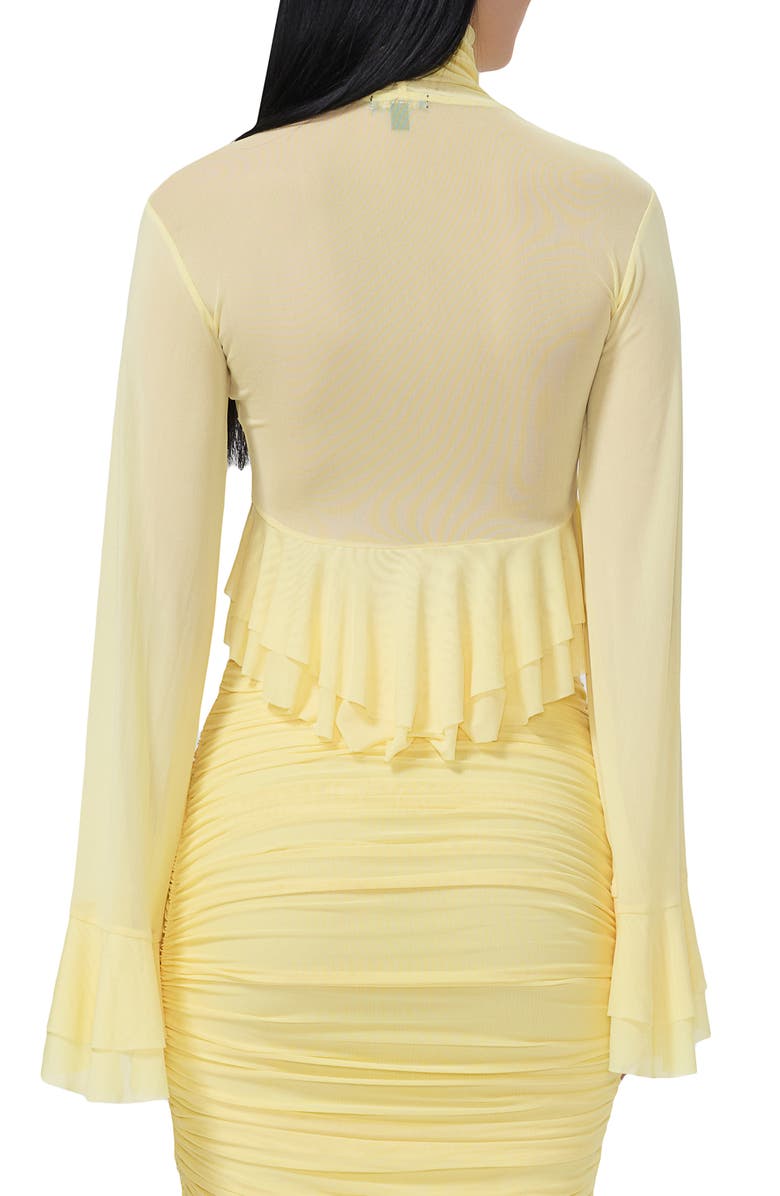 AFRM Pru Mesh High-Low Crop Top, Alternate, color, Buttercup