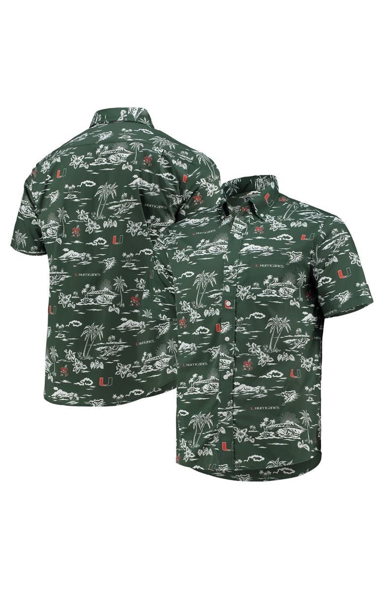 Reyn Spooner Men's Reyn Spooner Green Miami Hurricanes Classic Button-Down Shirt, Main, color, 