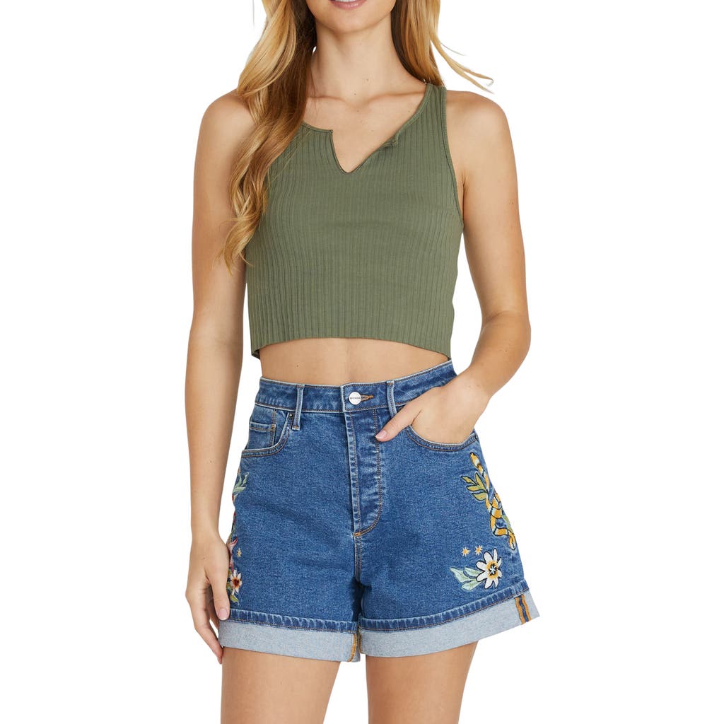 Driftwood Aria X Hawaiian Hallucination Cuffed Denim Shorts In Multi