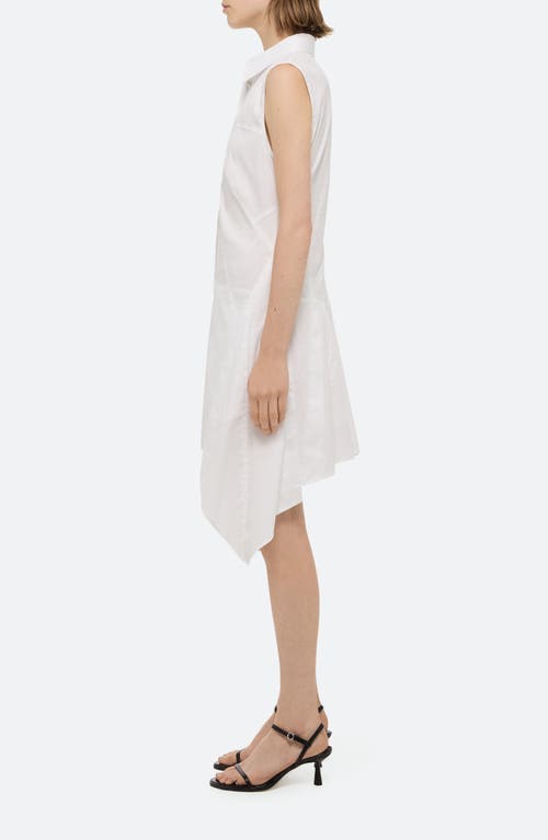 Helmut Lang Bustier Asymmetric Sleeveless Dress In White
