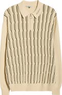 MALBON Links Cotton Quarter Zip Polo Sweater