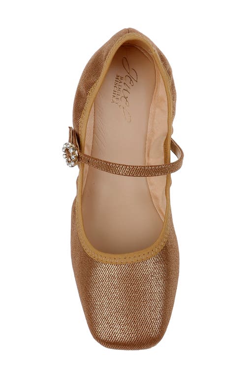 Jewel Badgley Mischka Kaya Mary Jane Flat In Gold Metallic