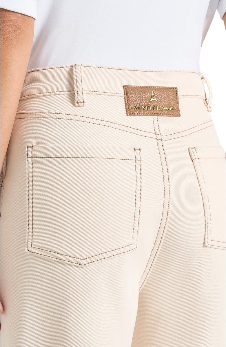 Manière De Voir Astrid Wrapover Wide Leg Jeans, Alternate, color, Cream